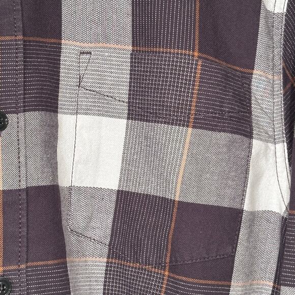 Prana Los Feliz Flannel Long Sleeve Button Up Shirt Charcoal Medium Slim - Picture 6 of 12